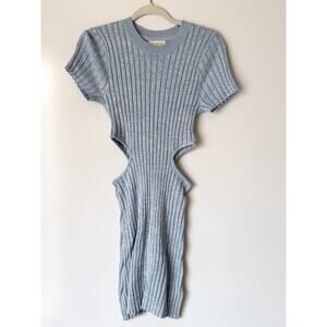 Promesa Blue Ribbed Cutout Knit Dress Womens Small Bodycon Stretch